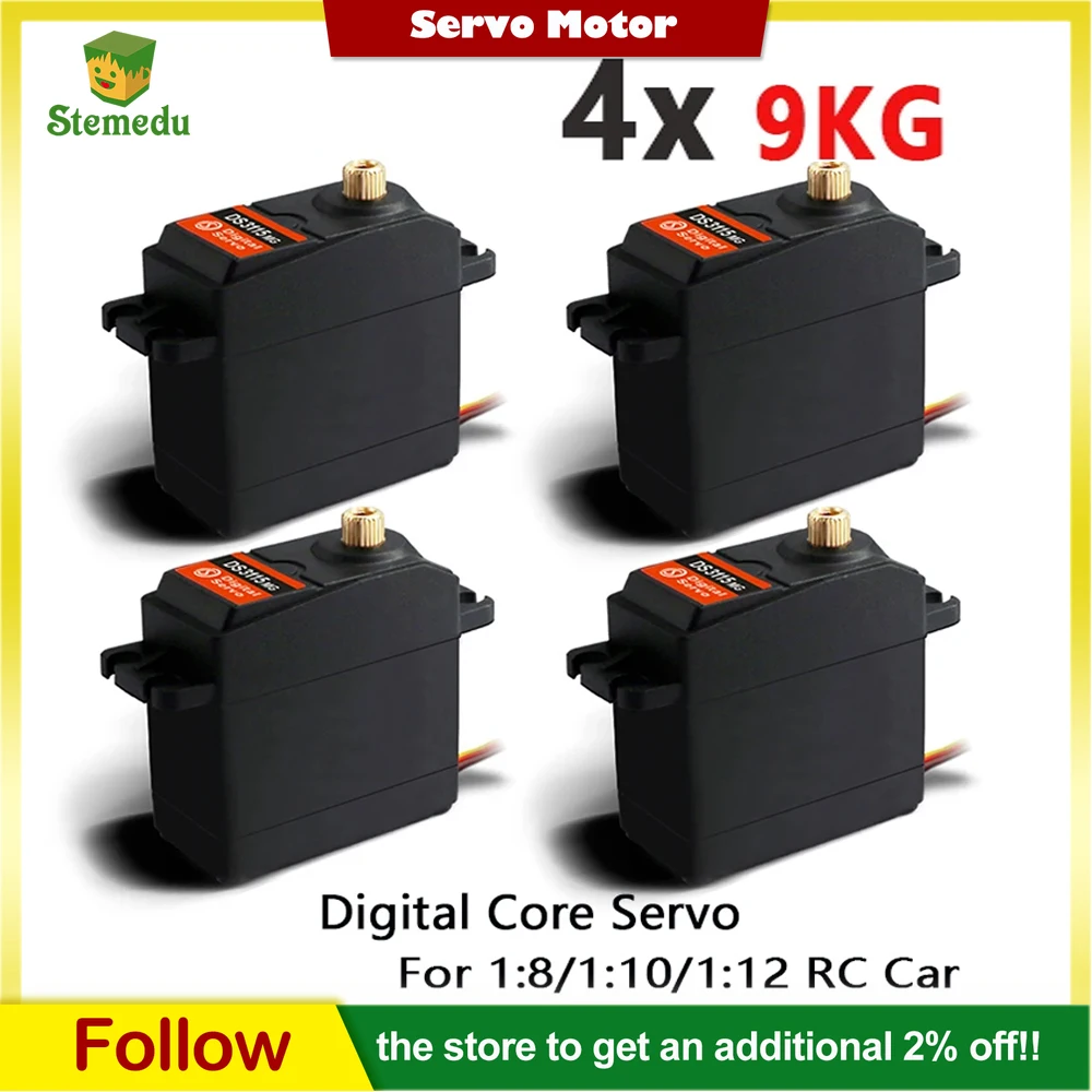 4 قطعة 9 كجم التروس المعدنية القياسية أجهزة رقمية DSservo DS3109 13 كجم 4.8-6.8 فولت RC محرك التوجيه ل 1/8 1/10 RC سيارة قارب طائرة روبوت