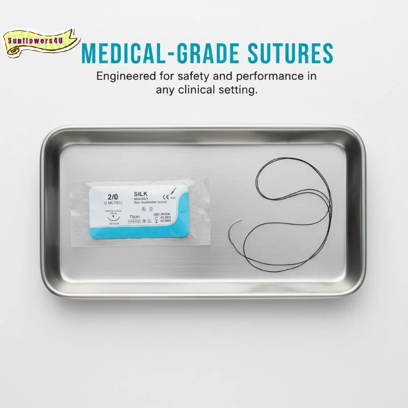 Kit de sutures en soie pour la pratique chirurgicale dentaire, 12 pièces, aiguilles et fils, essentiel pour la formation médicale des étudiants