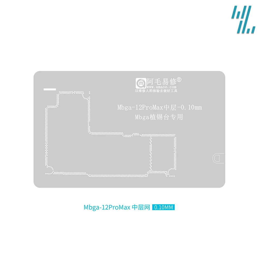 Plantilla de Reballing para IPhone12-13/Mini/Pro/Max, placa base central Mbga de 0,1 MM/0,12 MM