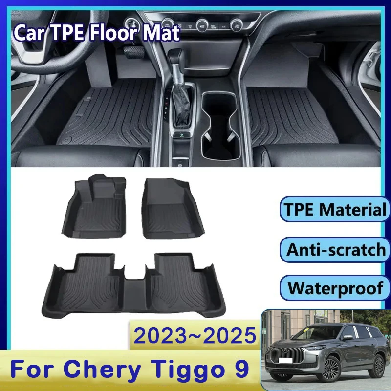 

Car Floor Mats For Chery Tiggo 9 2023 2024 2025 5seat 7seat 2WD Dirt-resistant Foot Carpet Floor Cover Auto Interior Accessories