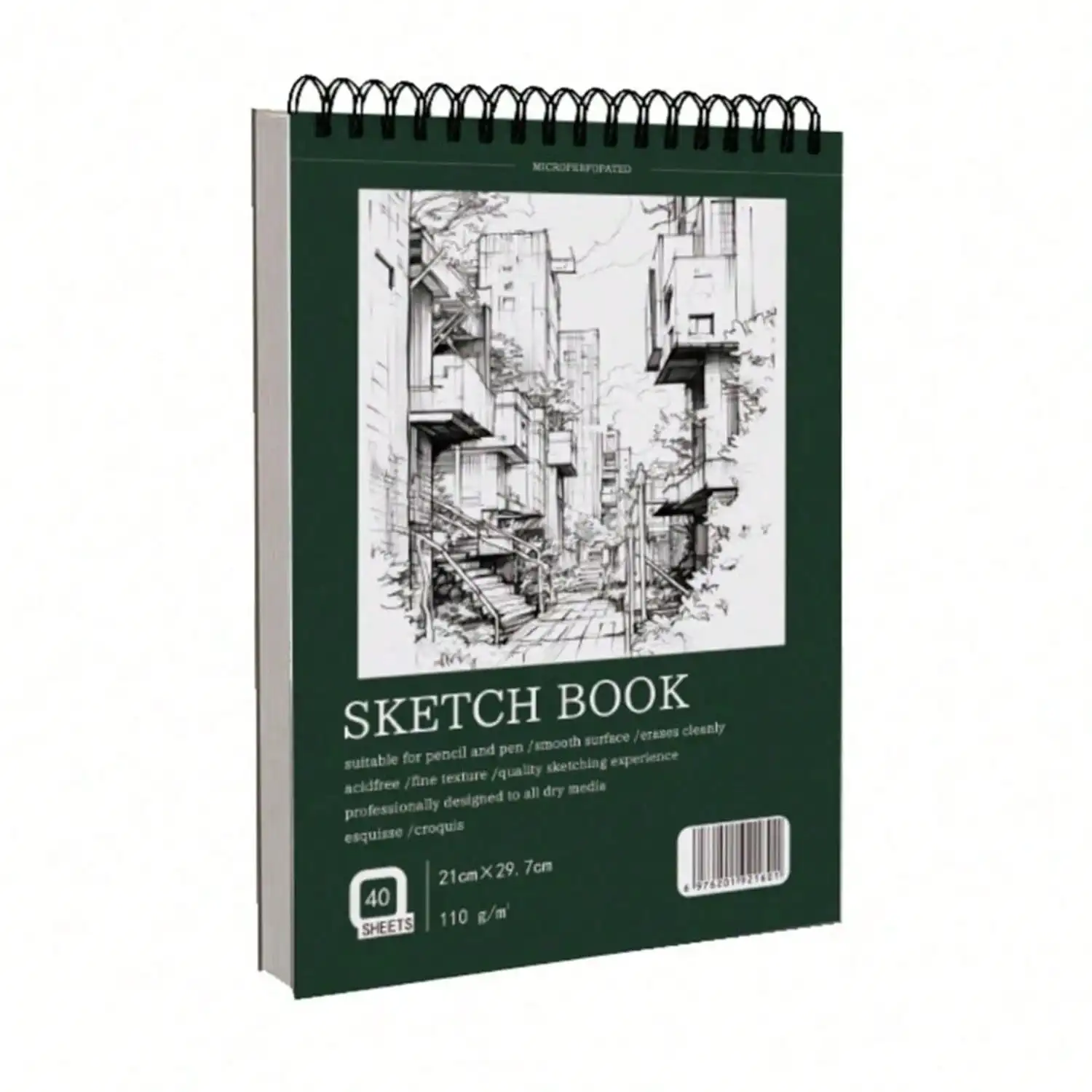 

9 X 12 Inch Sketch Book, Top Spiral Bound, 40 Sheets (68lb/100gsm), Acid-Free, for Drawing & Writing, Suitable for Adult Beginners.