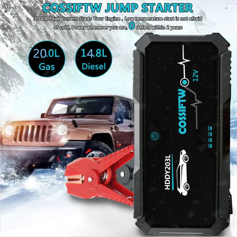 Car Jump Starter OEM Power Bank Portable Battery Booster Charger 6000A 12V Starting Device Auto Emergency Start-up Car Charger