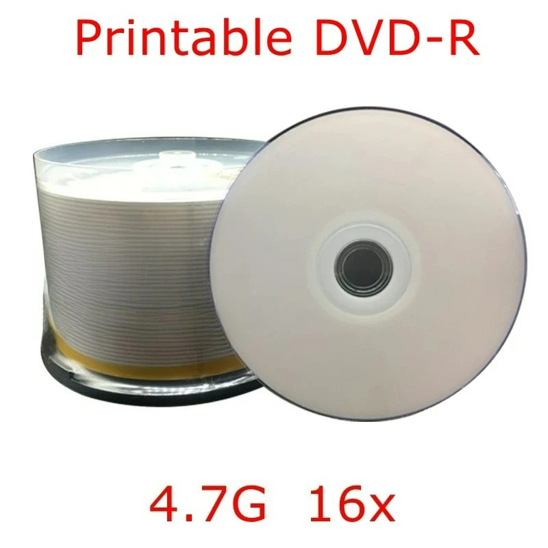 

Диски DVD-R 4.7G для печати, пустые, 16X, 120 мин записи, полная коробка 50 шт., оптом