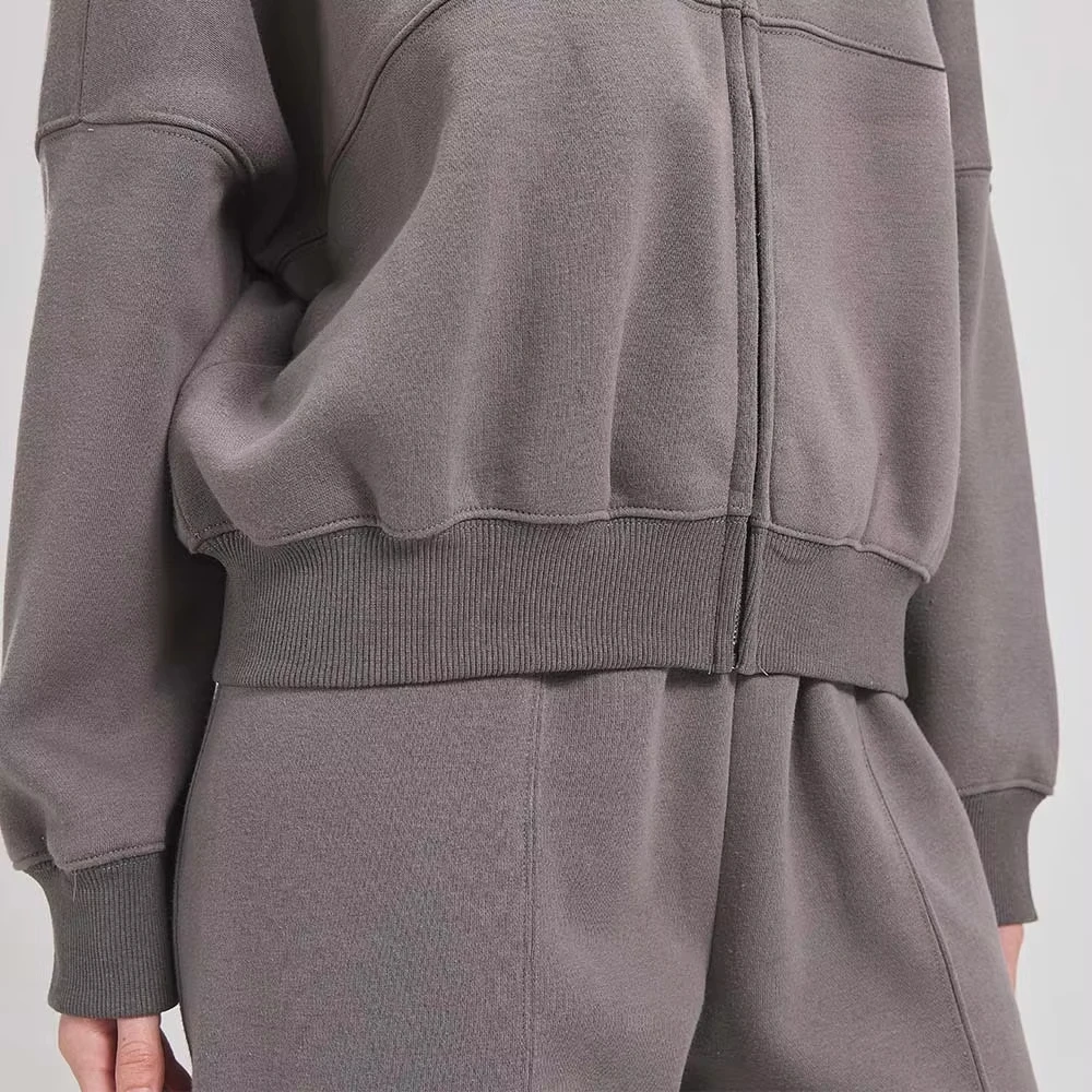 Cotton Zipper Cardigan Sets To Woman 2024 Tracksuit Suits Baggy Pants Sportswear Women Sweater 2 Piece Set Women Outfits