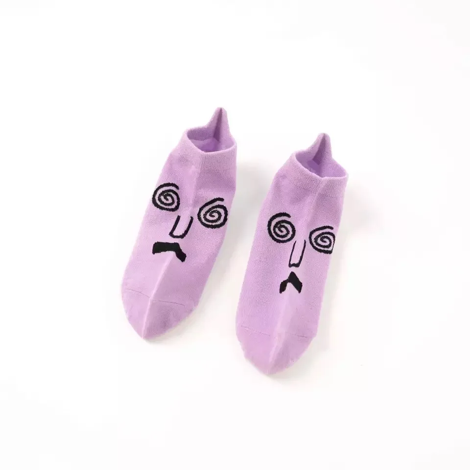 10 pairs lot pack Women men couples socks cute funny expression face cartoon Pattern Art Kawaii korean style cotton boat socks