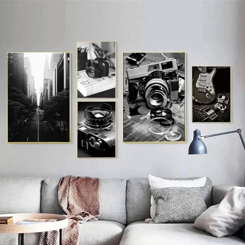 Black And White Vintage Photo Poster Sticky Posters Retro Kraft Paper Sticker DIY Room Bar Cafe Aesthetic Art Wall Painting