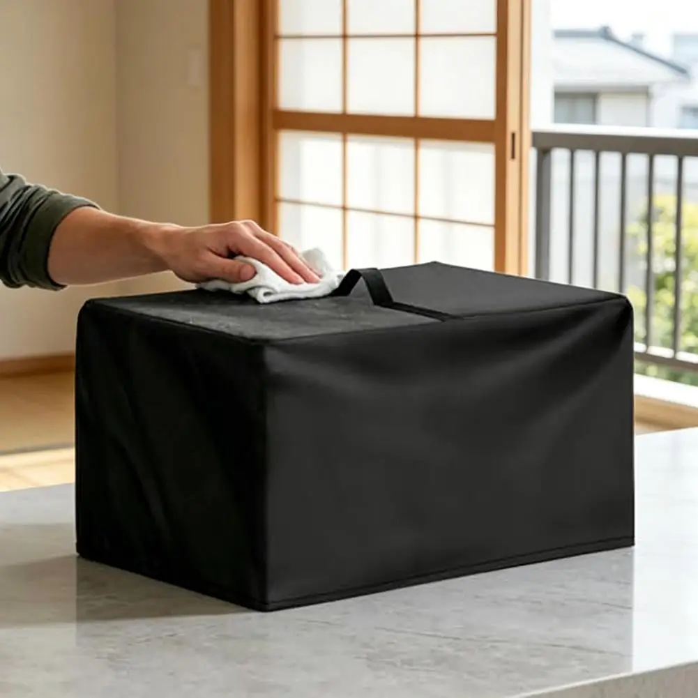 Black 210D Oxford Deep Fryer Dust For 3.5L Electric Fryer Oil Resistant Storage Bag With Handle And Drawstring Garden Tool