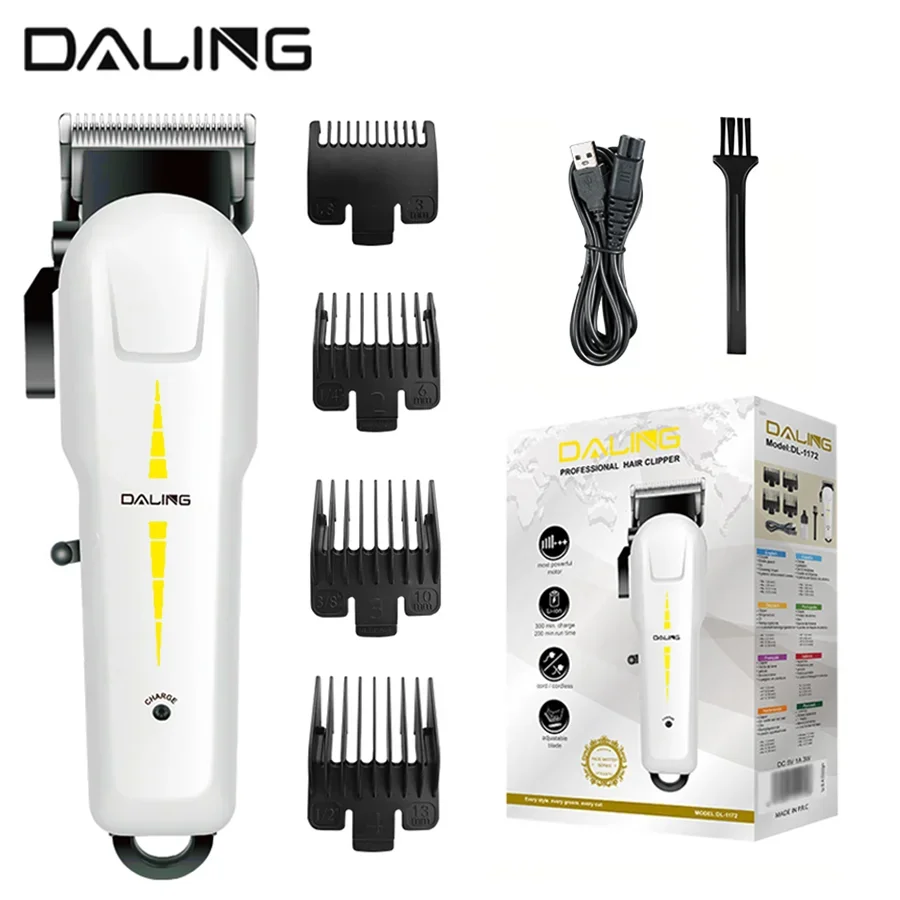 DALING DL-1172 USB Charging High Power Electric Hair Clipper, Salon Men's Professional Cordless Electric Hair Clipper