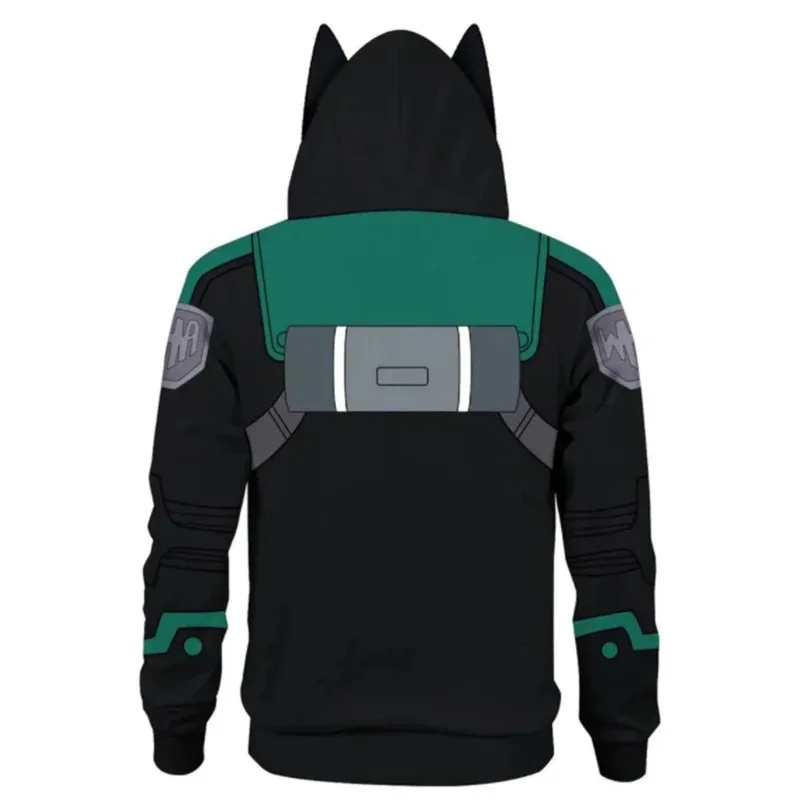Meu herói academia jaqueta para meninos mha moletom com capuz izuku midoriya deku orelhas cosplay traje anime com capuz casaco de halloween masculino