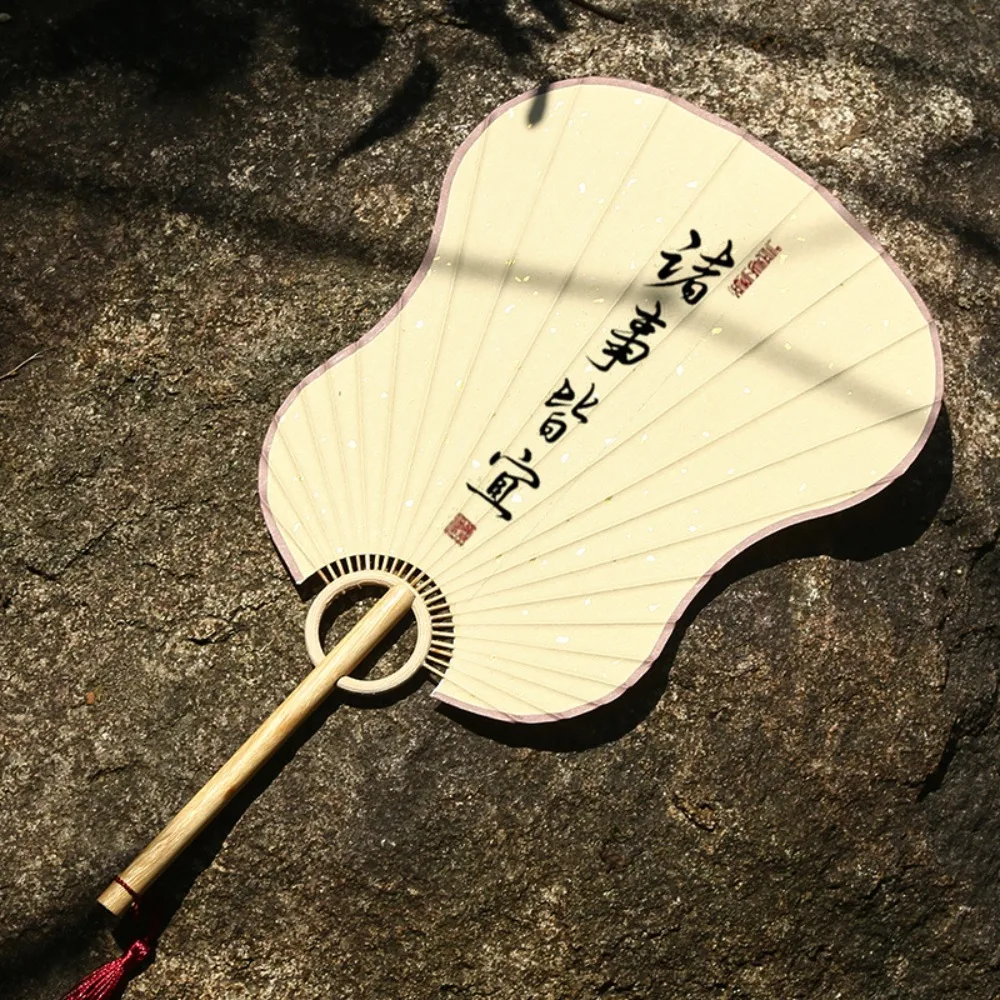 Art Supply Portable DIY Xuan Paper Fan Handmade Bamboo Handle Japanese Style DIY Fan Blank Classical Hand Painted Fan Home