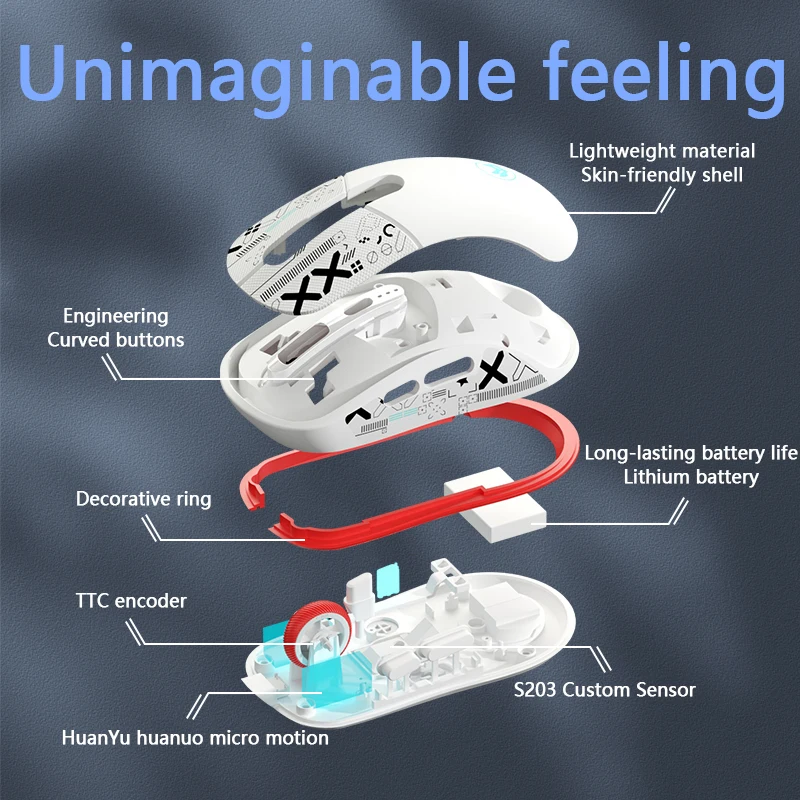 F30 Silent Wireless Gaming Mouse 10000DPI 2.4GHz/Wired/Bluetooth Mouse 1K Return Rate Support Macro Programming