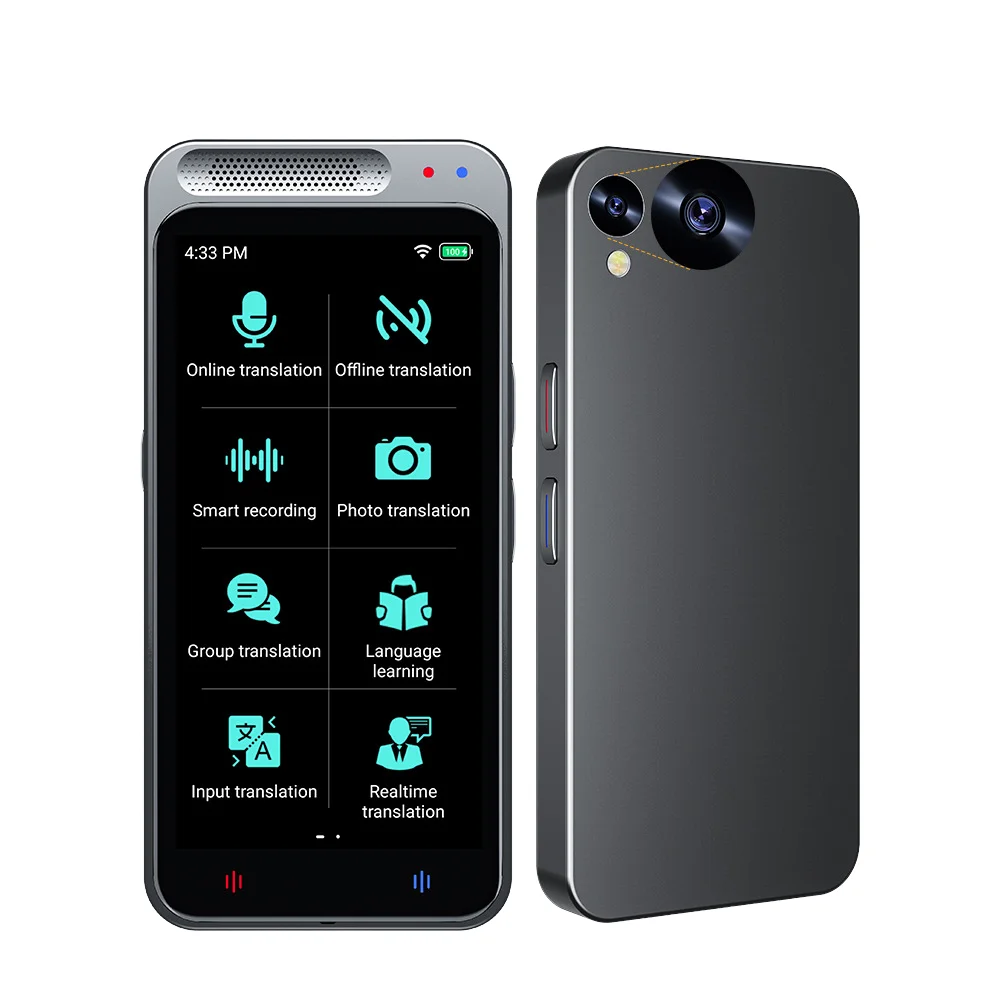 Z6 Smart Translator Accurate Offline Multi-Country Support for Bluetooth WiFi Enabled OLED Android Voice Interpreting for Arabic