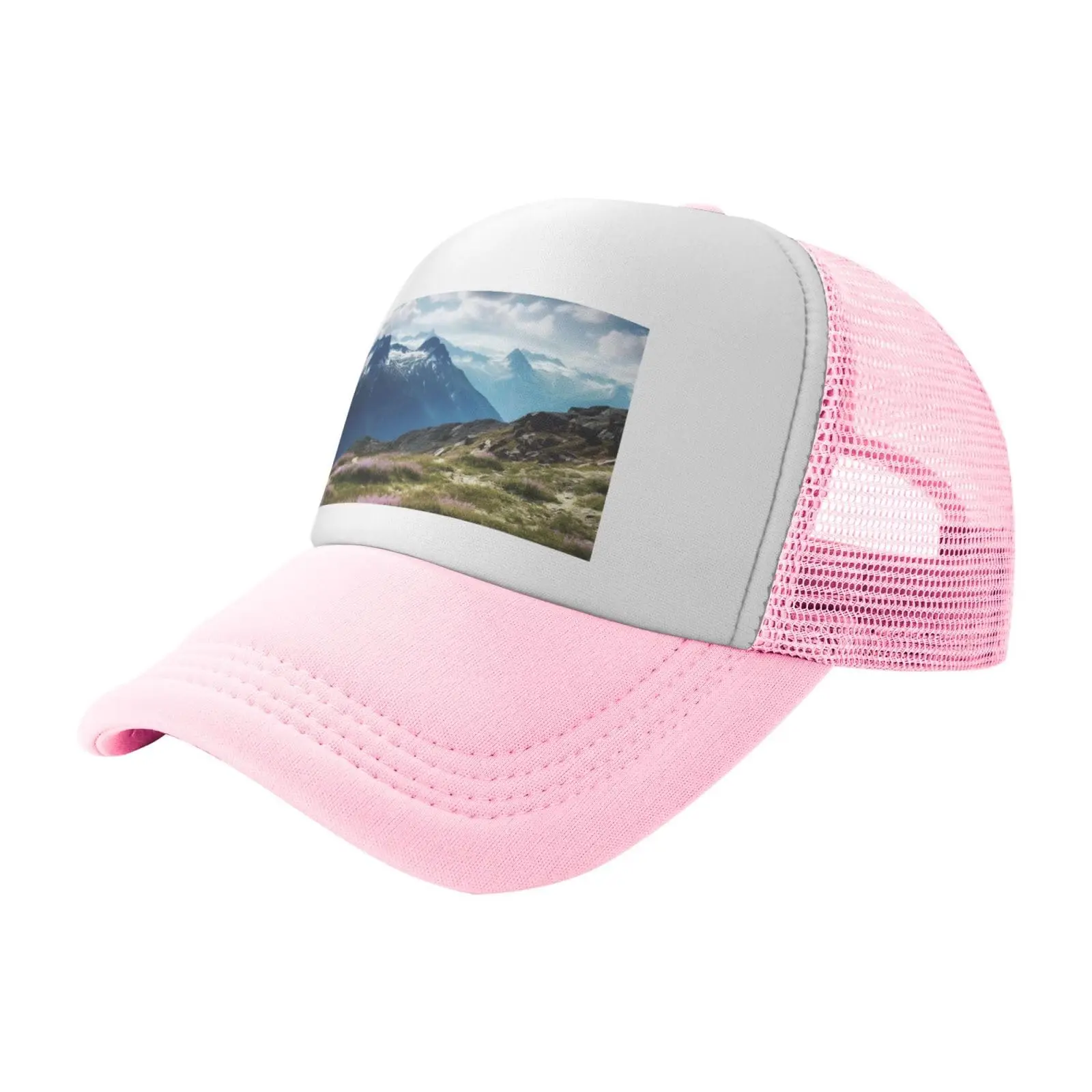 Sombreros de camionero, gorra de béisbol de malla con estampado de montañas, sombreros de camionero, sombrero para hombres y mujeres, gorra deportiva ajustable, sombrero de verano transpirable