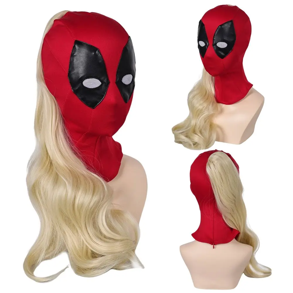 Parrucca Cosplay Ladypool Fantasia Travestimento Dead Cosplay Pool Parrucche lunghe da donna Maschera da supereroe Accessori per costumi di carnevale di Halloween