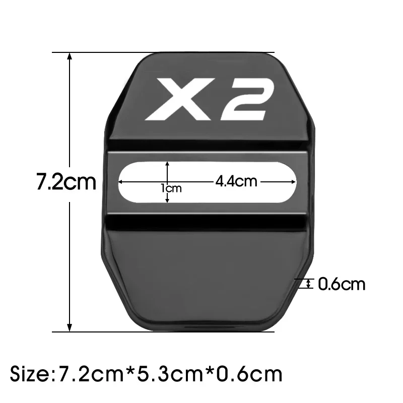 4PCS Car Door Lock Covers for BMW X2 Emblem Logo Case Decals Anti-rust Protection Buckle Stickers Stainless Steel Accessories - view 2