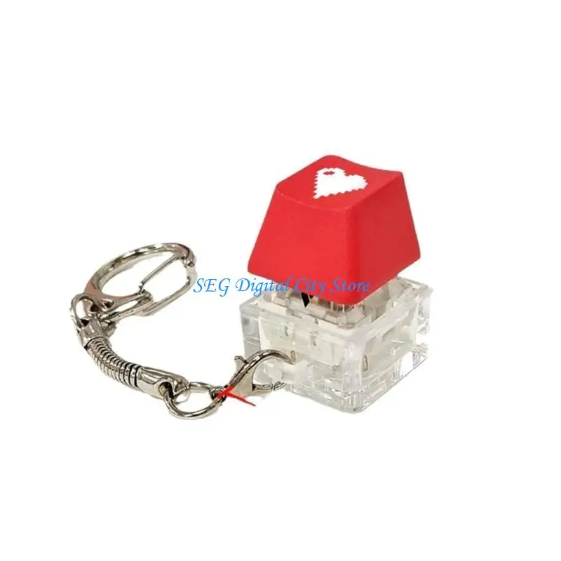 

U75B Fidgets Toy Keychain Mechanical Switches Chain Fingertip Button Stress Relief Caps Tester Accessories