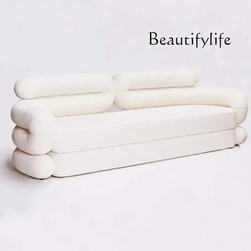 Creative modeling lamb wool fabric sofa Nordic designer hotel beauty salon hospitality sofa