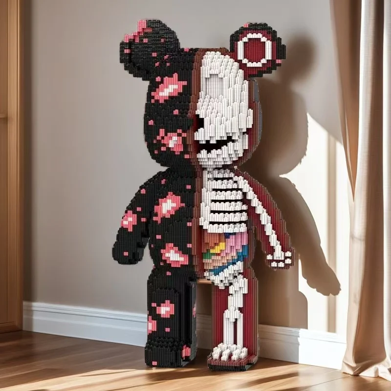 5648-Piece Skeleton Bear Building Block Toy Christmas Halloween Gift Game Stacking Block Toy Gear Locking Puzzle Toy Stacking Assembly New Year Gift