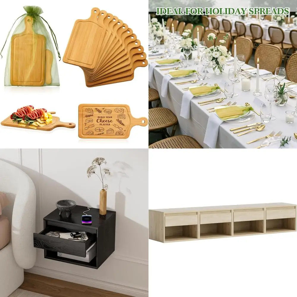 

Mini Wooden Cutting Boards Set of 20, Small Charcuterie Boards for Crafts, Laser Engraving, with Knives and Organza, Ideal for K