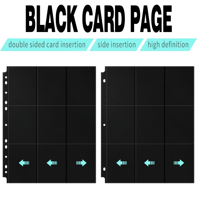 

50 шт., 9 карманных защитных страниц, рукава для торговых карточек, страницы, бейсбольные страницы для переплета 11 или 3 кольца, листы карточек стандартного размера