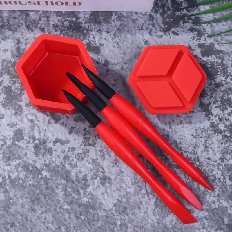 Silicone Glue Brush Kit 3pcs/4pcs Woodworking Gluing Kit Woodworking Glue Applicator Set Portable DIY Hand Tool For Woodworking
