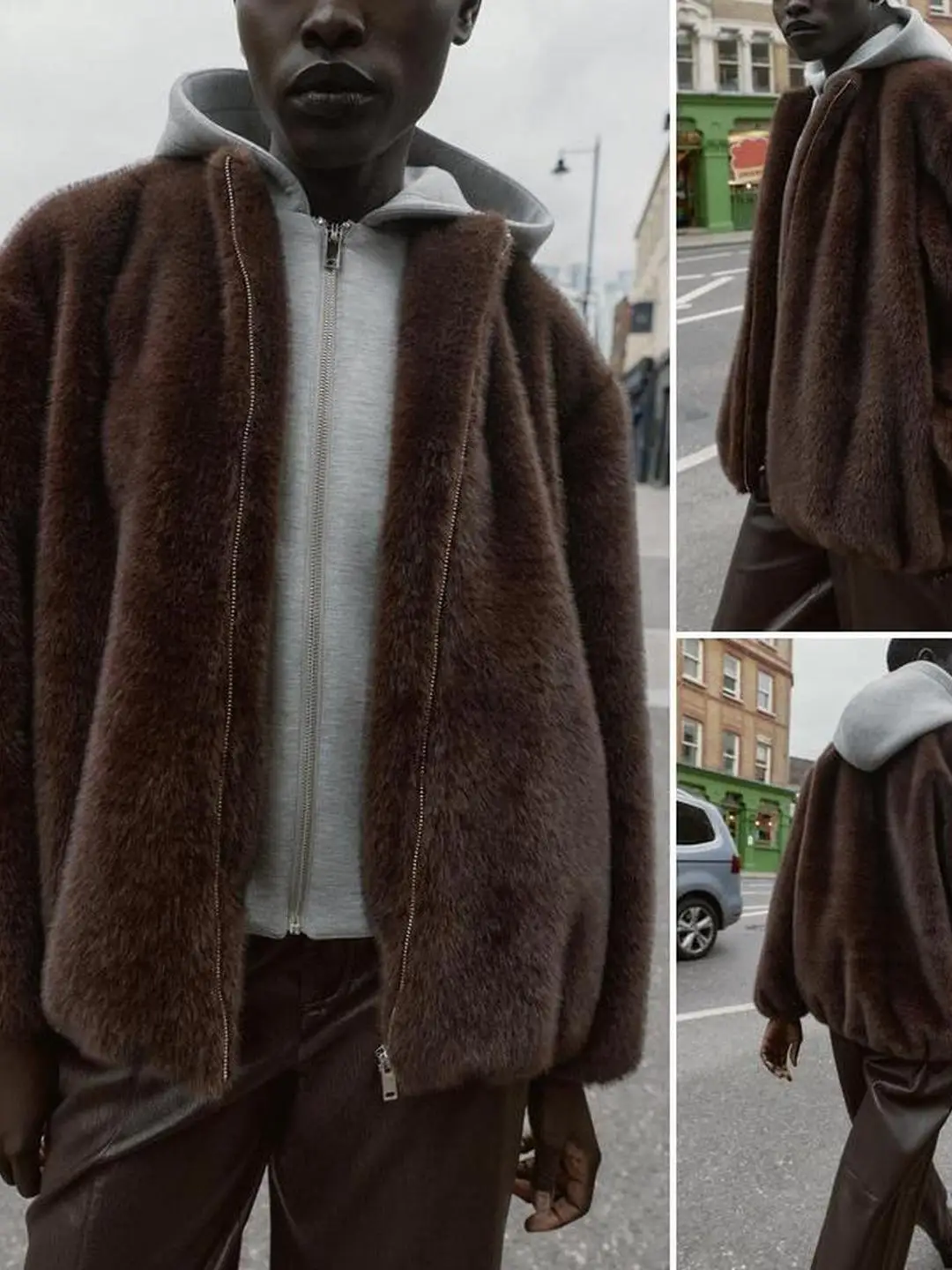 Otoño Invierno Patchwork piel sintética efecto piloto Jaet abrigo Casual Sle mujer ort prendas de vestir exteriores con sombrero 25 colección de otoño