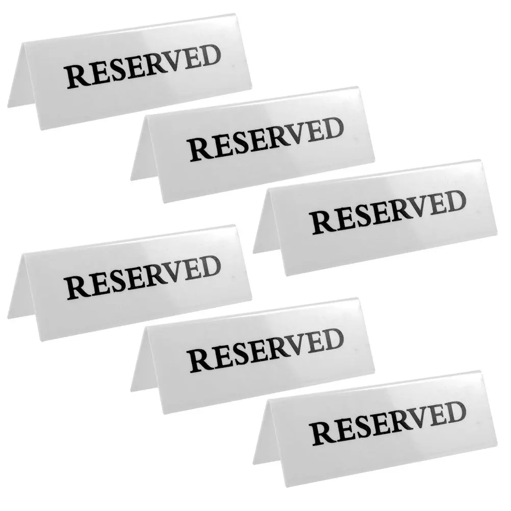 

6Pcs Acrylic Reserved Seating Signs for Wedding Chairs Restaurants Event Decor Reserved Sign Restaurant Signs Reservation Sign
