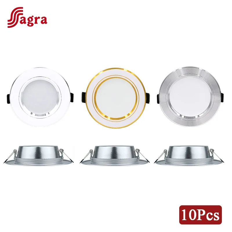 10Pcs LED Downlight 5W 9W 12W 15W 18W 220V High Brightness Recessed Ceiling Lamp Round Led Panel Down Lights Spotlight Lighting