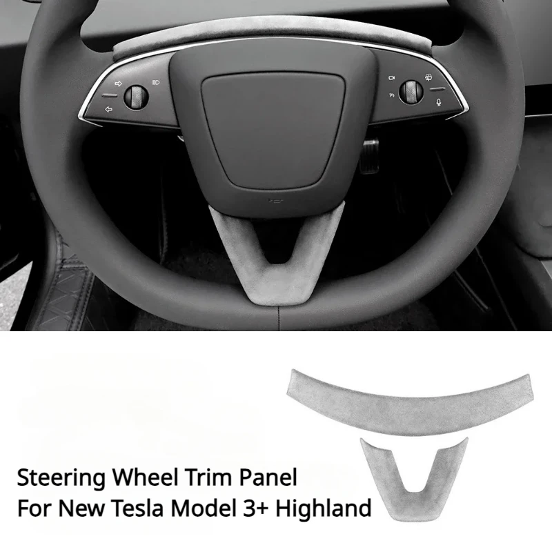 

Отделочная панель на руль для новой модели Tesla 3 + Highland 2024 замшевый U-образный чехол на руль из алькантары декоративные аксессуары