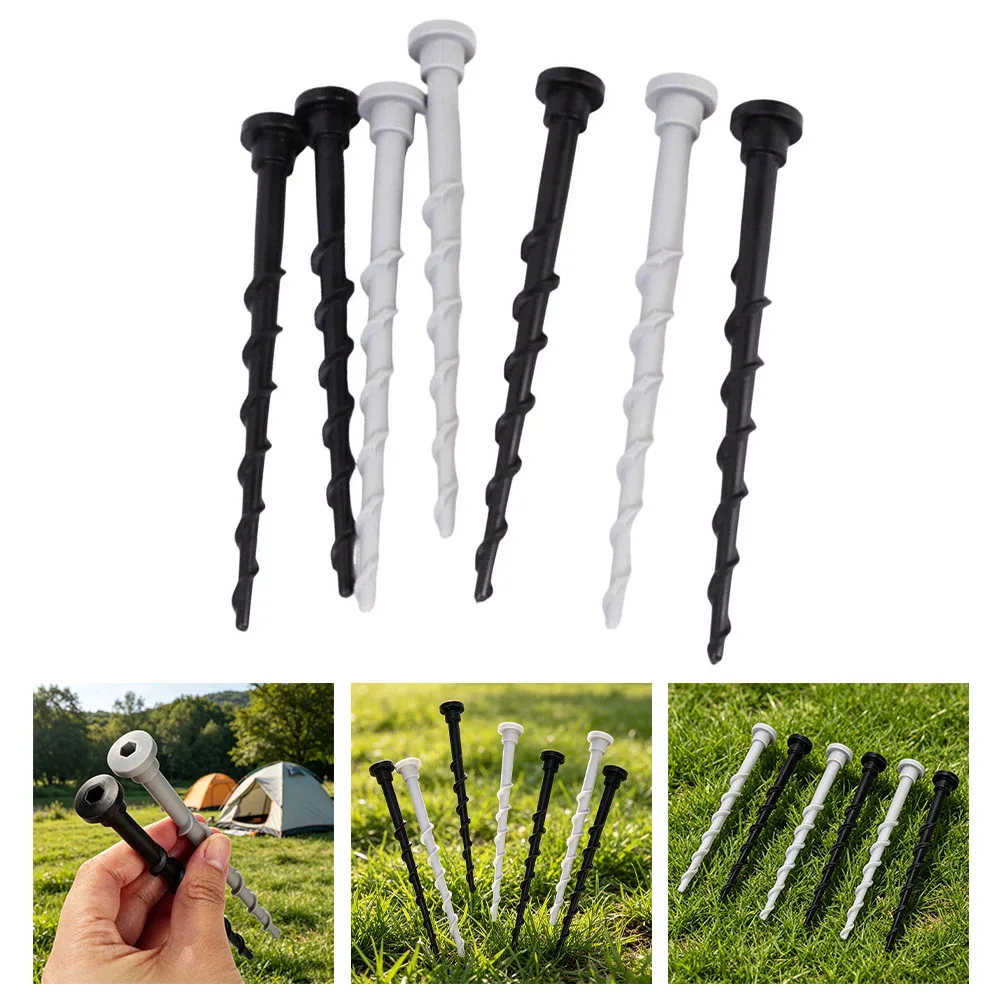 12 Pcs Ground Screws For Robotic Lawn Mower Charging Station Garage 13.7cm Black Gray Plastic Anchors Garden Outdoor Installatio