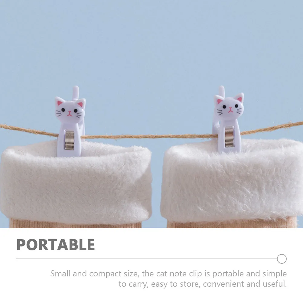 12 pcs Cute Memo Clips Cat Note Clamps Plastic Stationery Holder For Notes Photos Clothes Snacks Multi-Functional Decorative
