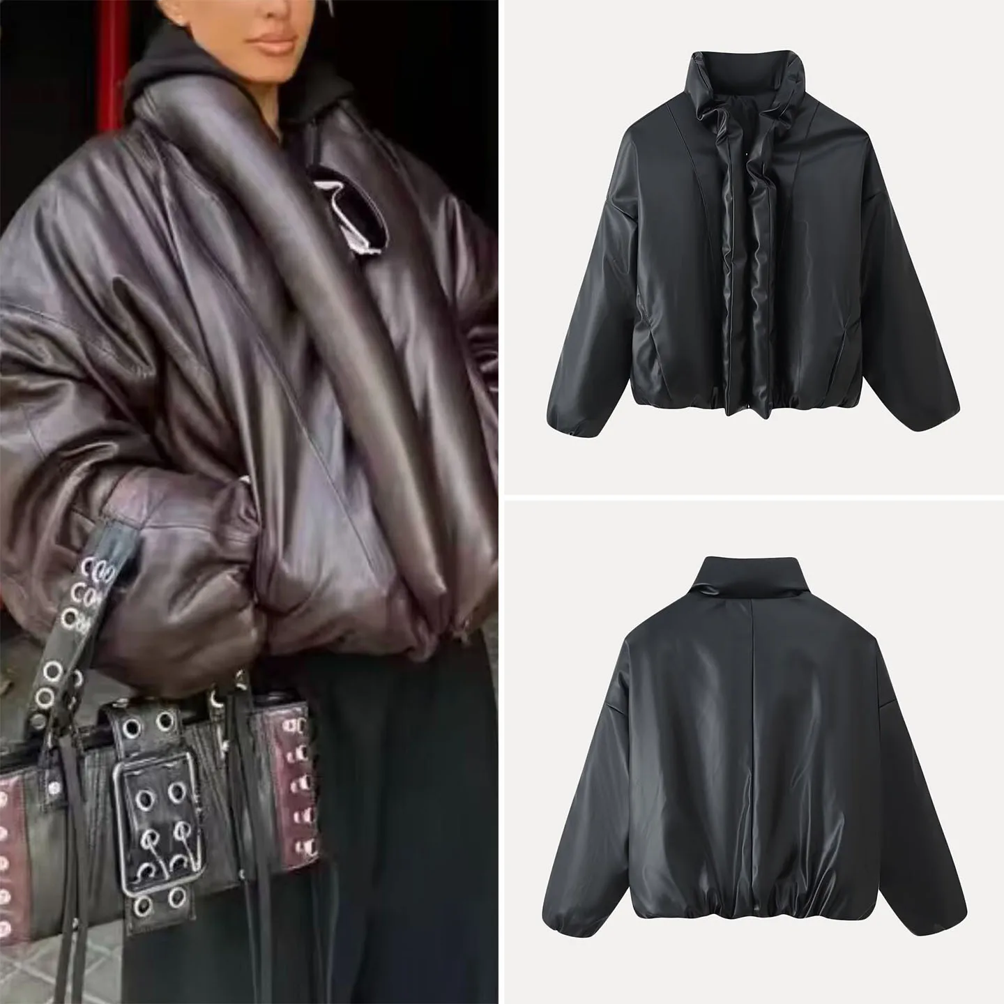 

Faionable ort Zipper Jaet Women's Autumn 2025 Simple Ele Stand Collar All-Match Quali Unique Sle Outerwear