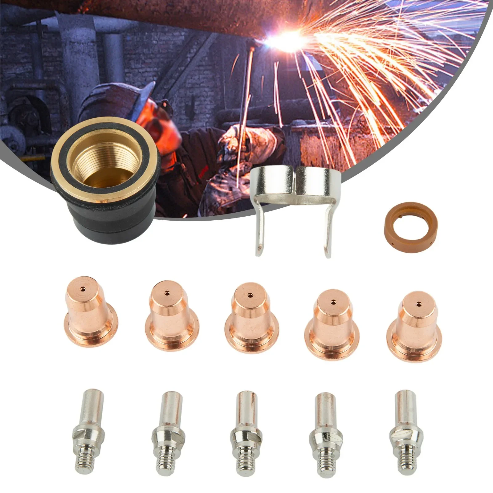 13pc ugello punta elettrodo Swirl anello distanziatore consumabili Kit Plasma 65 torcia TI-PC65 IPT-65 58895 torcia da taglio al Plasma Consumabes
