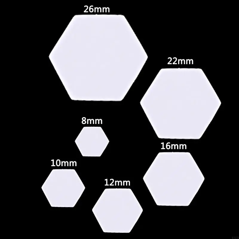 

Hexagon Templates Set of 100 Paper Quilting Template Accessories Supplies for DIY Craft Projects Different Sizes Supply W8EB