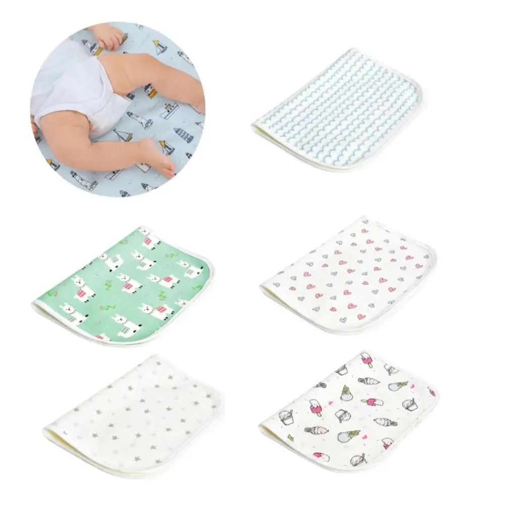 Soft Waterproof Baby Diaper Changing Mat Washable Cute Cartoon Baby Urine Mat Breathable Bed Protector Diaper Baby