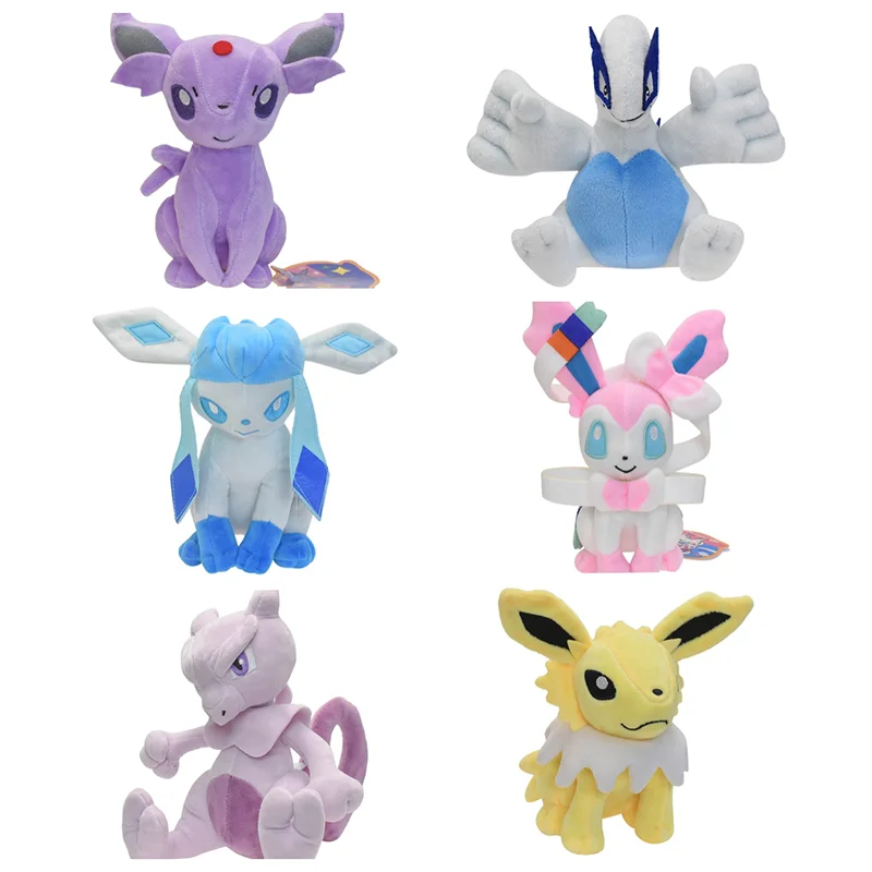 

Плюшевые игрушки Покемон: Эспеон, Лугия, Глейсон, Сильвеон, Мьют, Джолтеон — мягкие игрушки в стиле аниме, подарок для детей