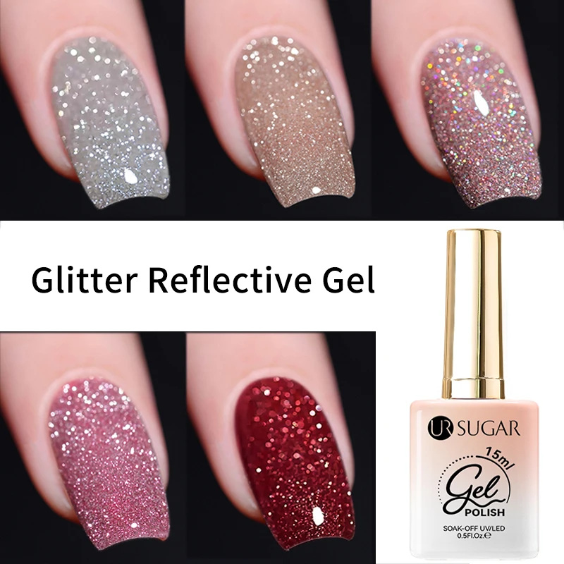 

UR SUGAR Блестящий светоотражающий гель для ногтей на Хэллоуин, Рождество, гель-лак для ногтей, темный яркий полуперманентный УФ-гель-лак для ногтей