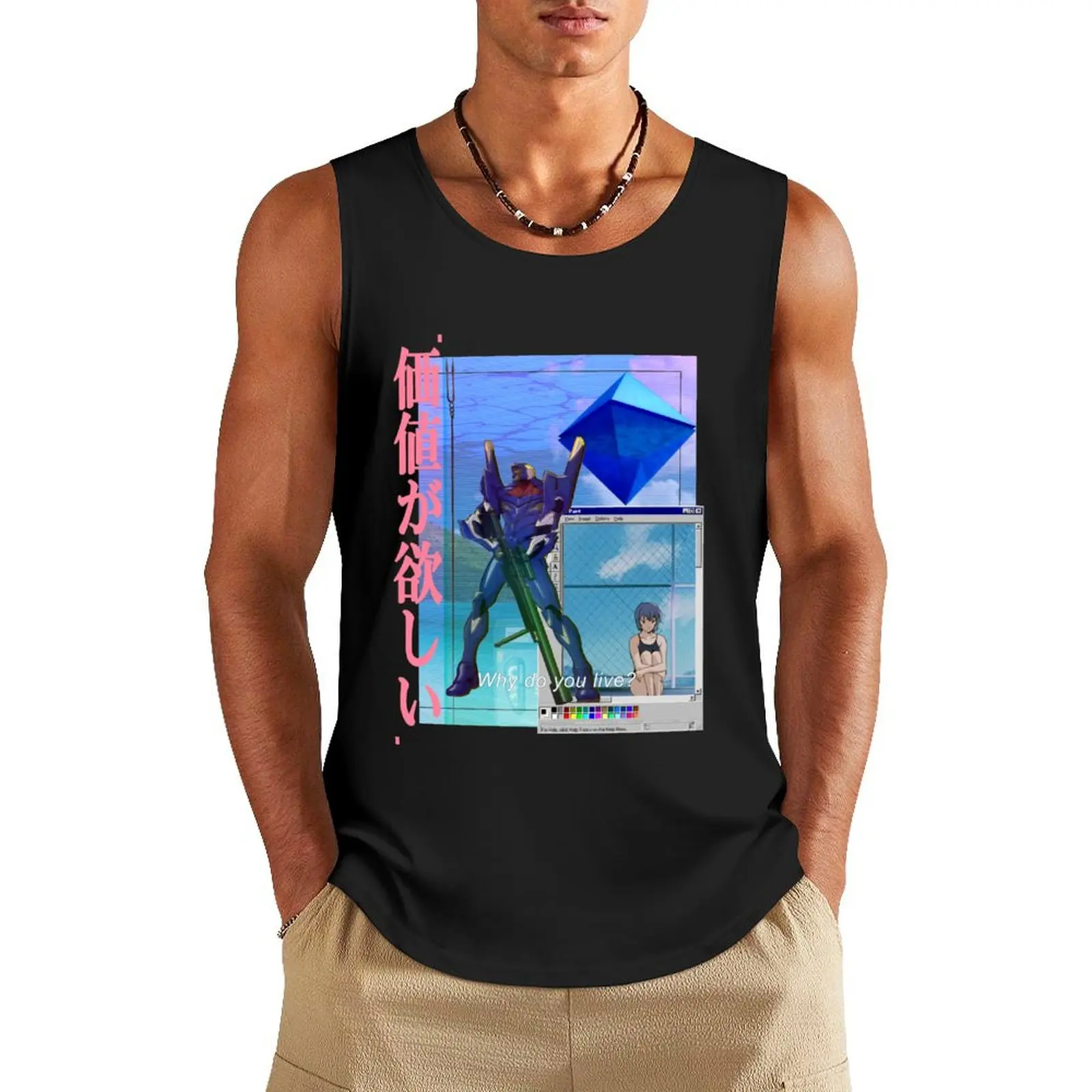 

REI AYANAMI VAPORWAVE Tank Top sleeveless man shirts mens designer clothes Gym t-shirt man