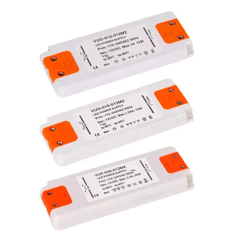 6W 12W 15W 20W 30W 50W 60W Ultra Thin LED Driver 12V 24V DC Home Power Supply LED Transformer Adapter for LED Strip Light Lamp