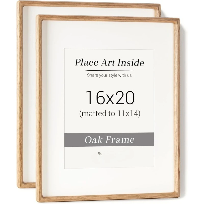

Photo Frame with Tempered Glass, Handcrafted Rounded Corner 16x20 Wooden Fr