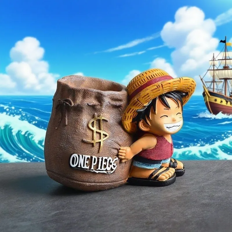 ワンピースルフィ大容量ペンホルダーアニメ周辺アクションフィギュアデスクトップ装飾クリエイティブオフィス装飾用品