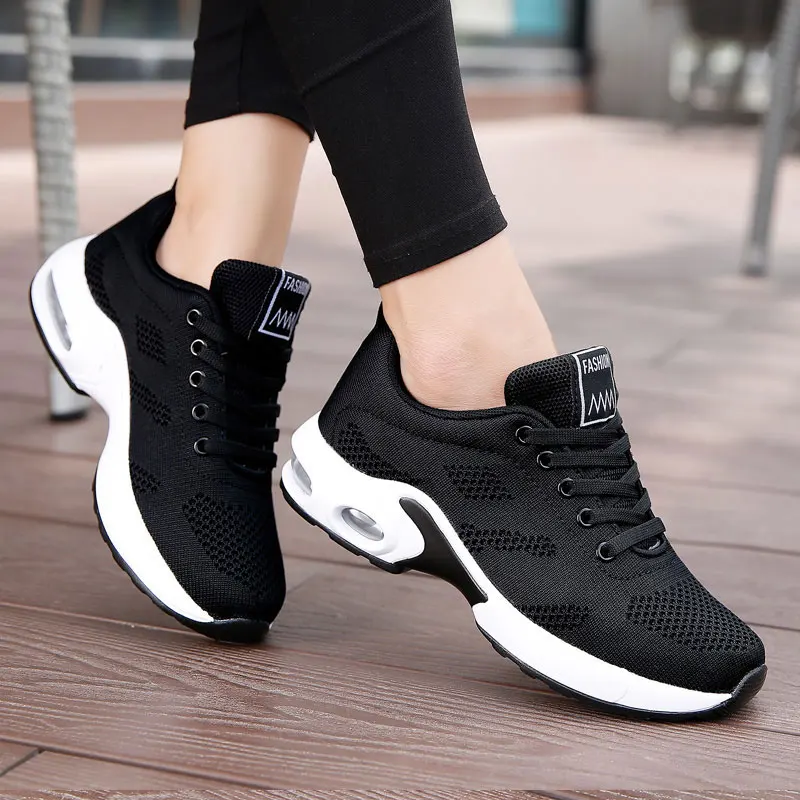MWY Fashion Breathable Mesh Casual Shoes Platform Sneakers Womens Shoes Air Cushion Walking Shoes Wedge Trainers Schoenen Vrouw