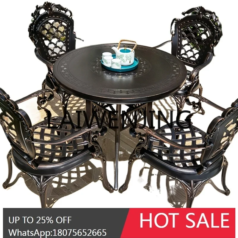 RWJ Barbecue Villa Garden Terrace Leisure Outdoor Iron Outdoor Courtyard Balcony Tea Table Combination