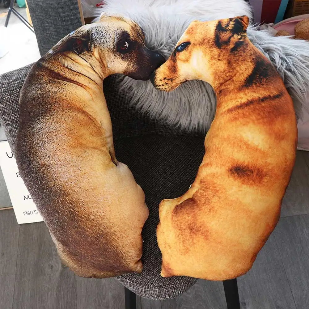 Hound-almohada de Animal realista 3D, almohada suave y creativa para perro, cojín de felpa para el hogar