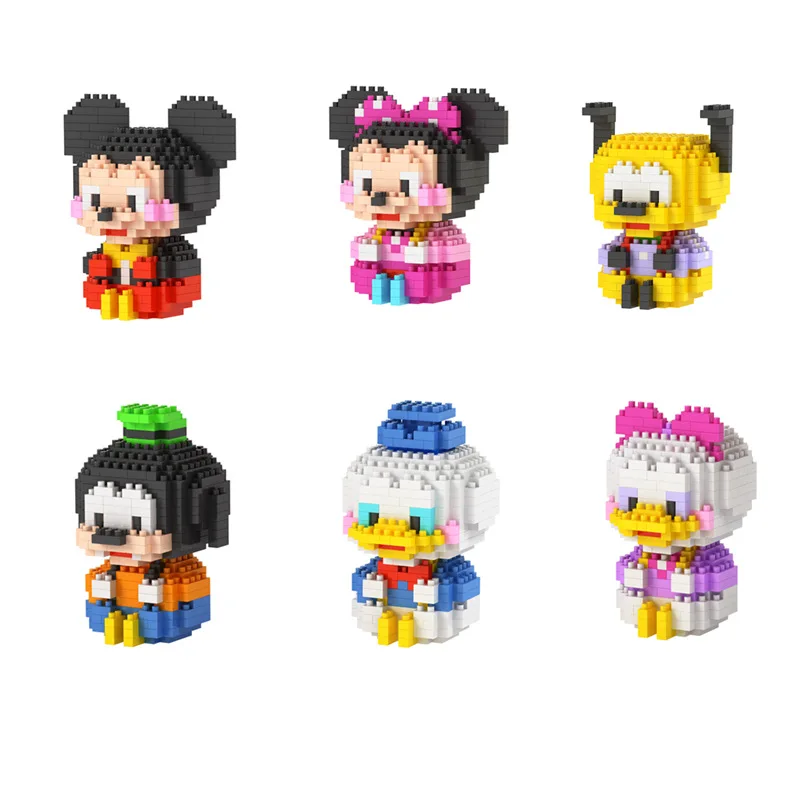 

Cartoon Disney Diamond Building Blocks Mickey Mouse Model Goofy Daisy Donald Duck Minnie Mini Micro Bricks Toys For Gift