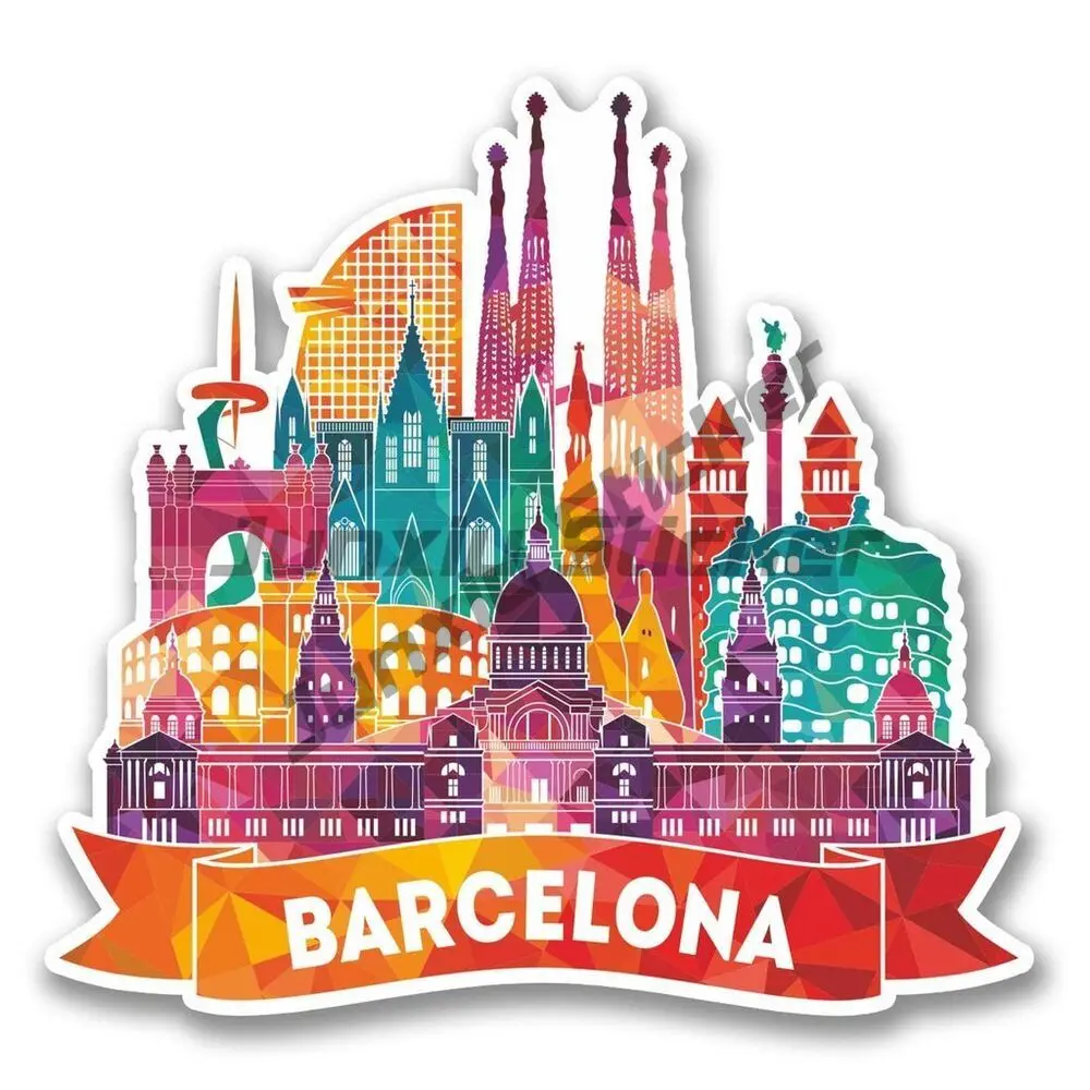 

Barcelona Catalunya Spain Vinyl Sticker Laptop Travel Luggage Racing Rally Decoration Decal