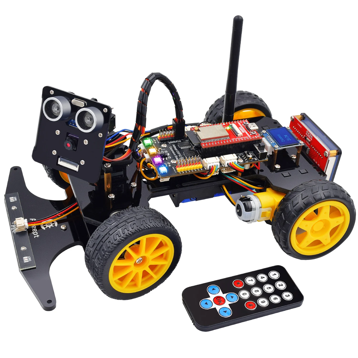 

Adeept Smart Car Kit for ESP32-WROVER(Compatible with Arduino IDE), Line Tracking,DIY STEM Educational Robot Car Kit