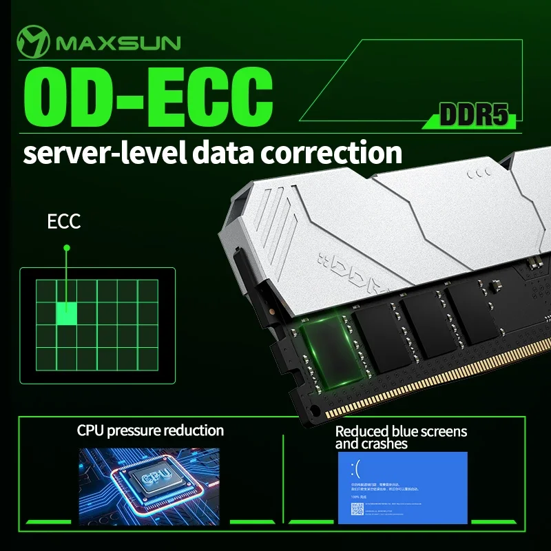 MAXSUN المبرد Memoria RAM DDR5 6000mhz 16GB/32GB ذاكرة عشوائيّة للحاسوب المكتبي DDR5 RAM ثنائي القناة Computador كمبيوتر مكتبي