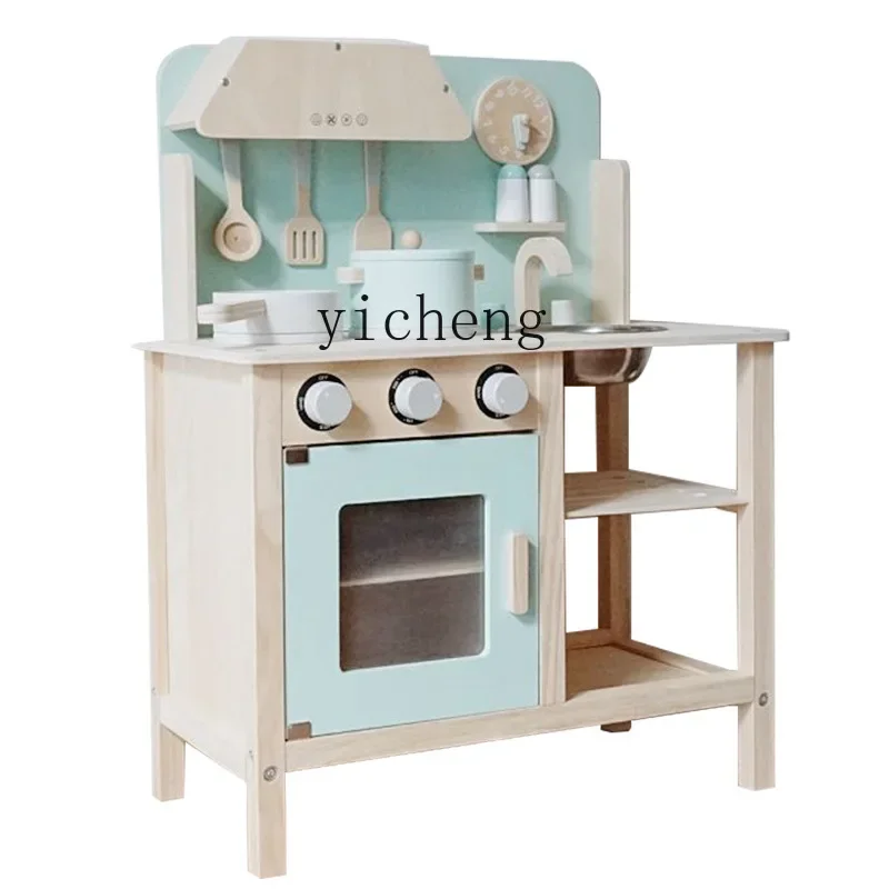 Baby Children Play House Kitchen Solid Wood Toys Girl Cooking And Cooking Simulation KitchenwareR25