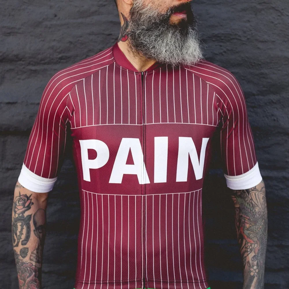 Love The Pain Men Short Sleeve Cycling Jersey Shirt MTB Quick Dry Jersey Breathable Summer Triathlon top Maillot Ciclismo Hombre